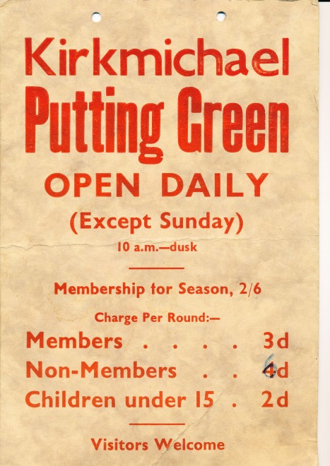 Kirkmichael Putting Green poster and prices.