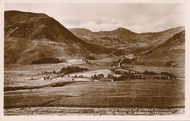 'Nestling in a cradle of majestic mountains, Spittal of Glenshee, Perthshire'