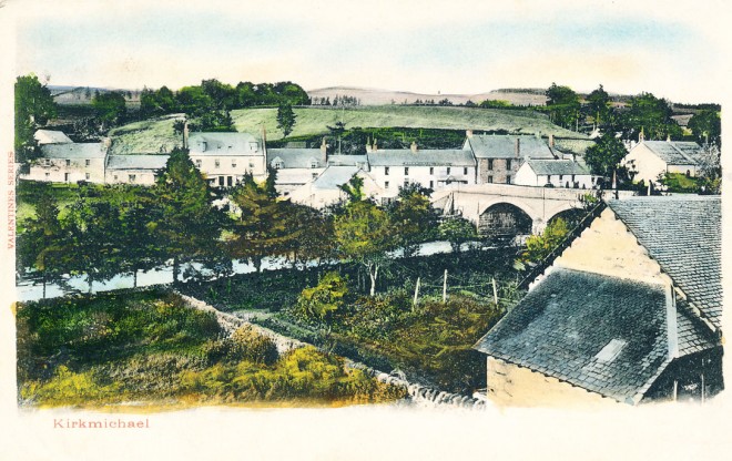 Colourised postcard of Kirkmichael.