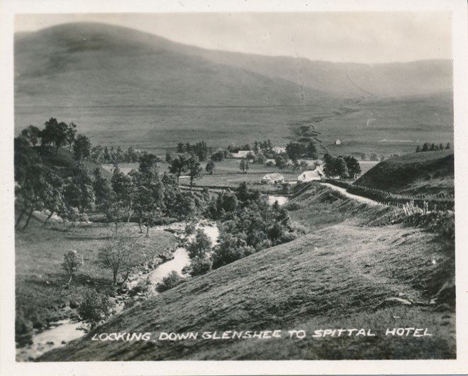 Looking Down Glenshee to Spittal Hotel. 