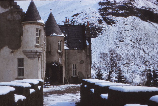The Dalmuzie Hotel in winter.