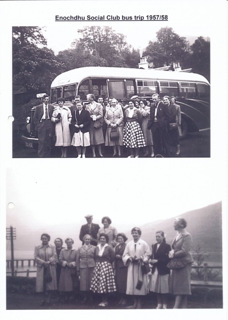 Enochdhu Social Club bus trip, 1957 (top) and 1958.