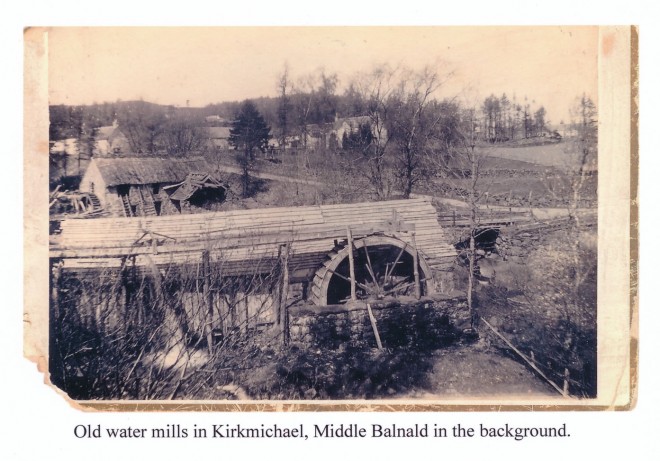 Old water mills at Balnald, Kirkmichael, c. 1905.