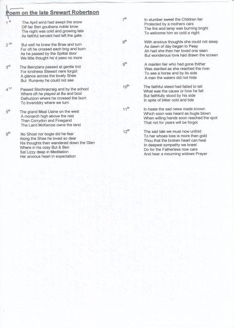 Poem on the Late Stewart Robertson
