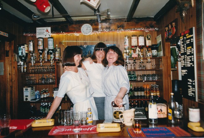 Snug Bar, Blackwater Inn. Ivy Bailey (right) and sisters, c.1990. | Ivy Bailey