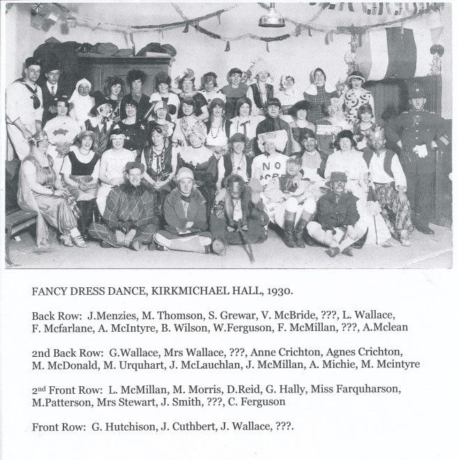 Fancy Dress Dance, Kirkmichael Hall, 1930.