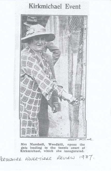 Opening of Kirkmichael Tennis Court, 1937.