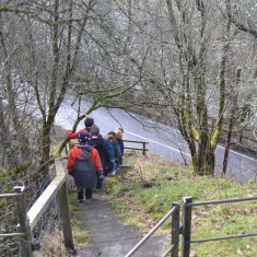 The steps are steep to and from the memorial.