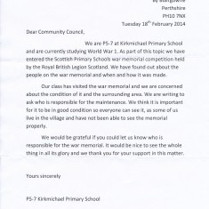 Letter to Community Council