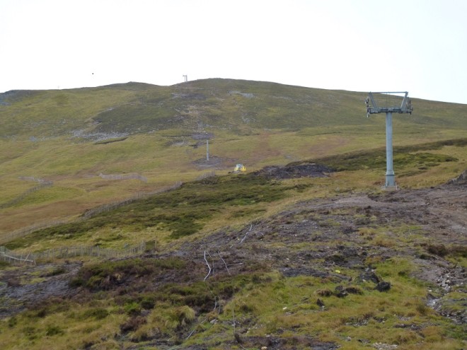 The pylons are in place for the new chairlift up the Cairnwell. 2015