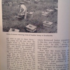 Athole Kirkwood removing crates of heather honey in Strathardle