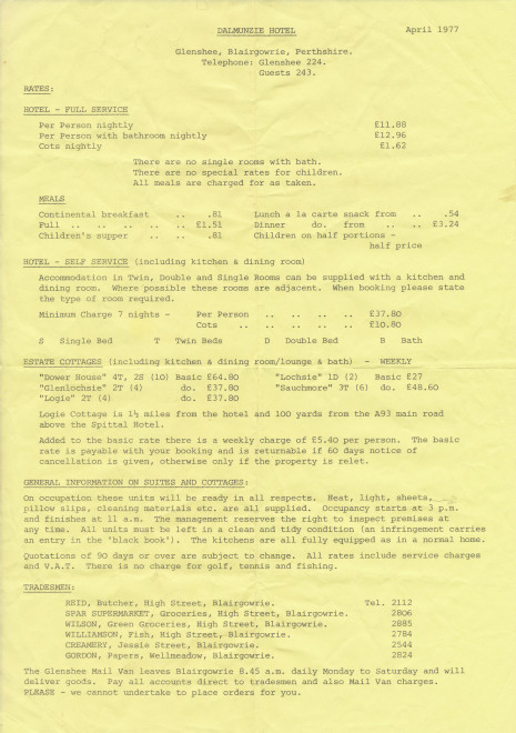 Tariff Dalmunzie Hotel (2)