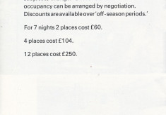 Cottages Tariffs