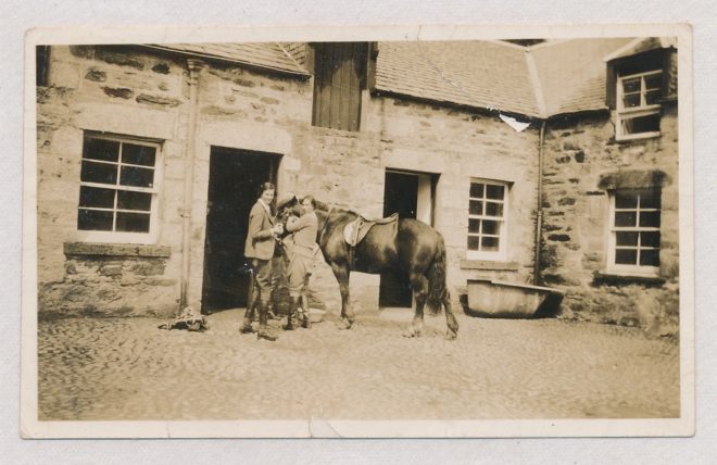 Joyce Dolby & Katherine Balfour at the stables Dirnanean