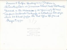 Opening of Telephone Exchange (1) back