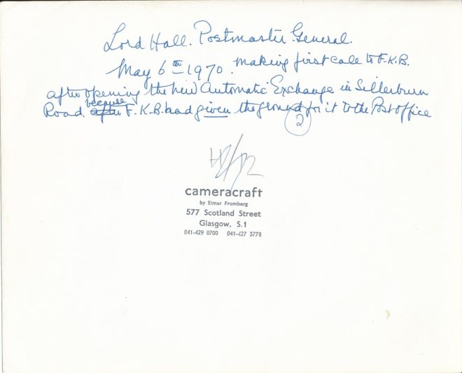 Opening of Telephone Exchange (5) back