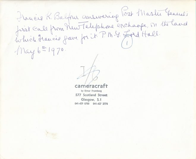 Opening of Telephone Exchange (6) back
