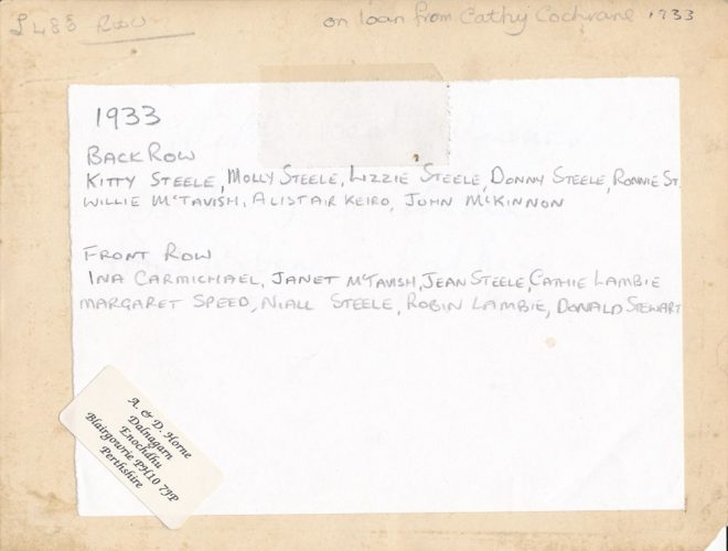 Straloch School 1933 Names