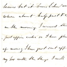William Keir's letter 7 to his father Patrick Keir 12th October 1860 page3 William Keir's letter 7 to his father Patrick Keir 12th October 1860 page3