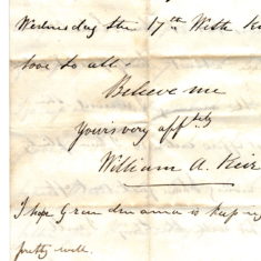 William Keir's letter 7 to his father Patrick Keir 12th October 1860 page4 William Keir's letter 7 to his father Patrick Keir 12th October 1860 page4