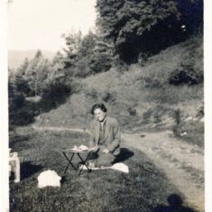 Mrs Manning camping on Balvarran 1937 Mrs Manning camping on Balvarran 1937