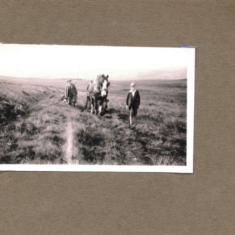 Walking back from shoot, boy on left was Stewart John Manning's Parents Holiday at Balvarran in 1937