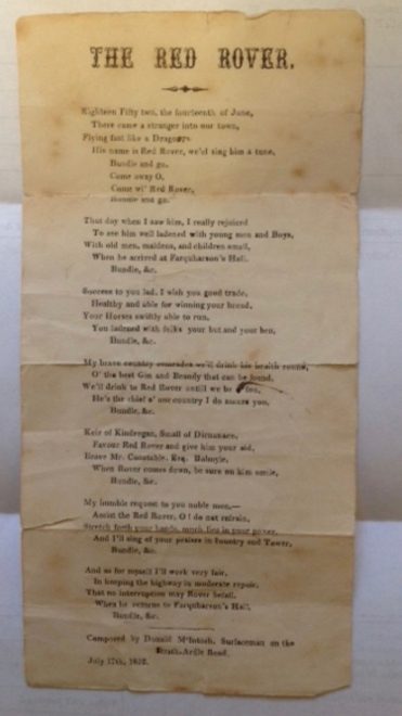 The Red Rover Poem by Donald McIntosh 1852